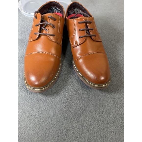 Bruno Marc Dress Shoes Mens Size 9 Brown Cap Toe Derby Oxford Lace Up Casual - Picture 7 of 8